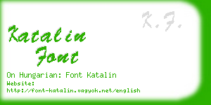 katalin font business card